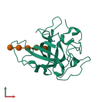 PDB entry 3x2p coloured by chain, front view.