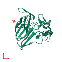 PDB entry 3x3t coloured by chain, front view.
