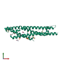 PDB entry 3zci coloured by chain, front view.