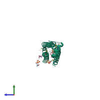 PDB entry 3zci coloured by chain, side view.