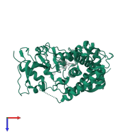 Sterol 14-alpha demethylase in PDB entry 3zg3, assembly 1, top view.