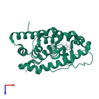 Progesterone receptor in PDB entry 3zra, assembly 1, top view.