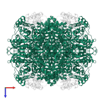 Ribulose bisphosphate carboxylase large chain in PDB entry 3zxw, assembly 1, top view.