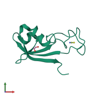PDB entry 3zzo coloured by chain, front view.