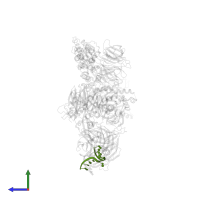 12 BP THF CONTAINING DNA in PDB entry 4a0k, assembly 1, side view.