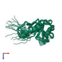 PDB entry 4a1m coloured by chain, ensemble of 20 models, top view.