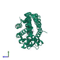 Progesterone receptor in PDB entry 4a2j, assembly 1, side view.