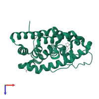 Progesterone receptor in PDB entry 4a2j, assembly 1, top view.