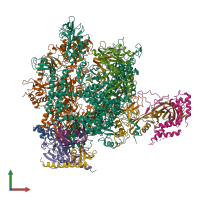 PDB entry 4a3i coloured by chain, front view.