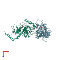 PDB entry 4a8h coloured by chain, top view.