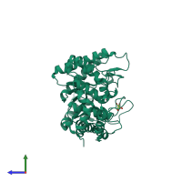 PDB entry 4a8r coloured by chain, side view.