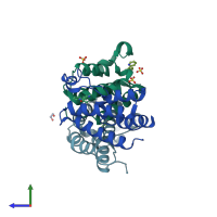 PDB entry 4a9i coloured by chain, side view.
