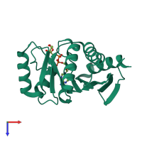 PDB entry 4abk coloured by chain, top view.