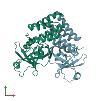 PDB entry 4ado coloured by chain, front view.