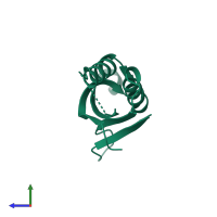 PDB entry 4aey coloured by chain, side view.