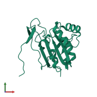 PDB entry 4af2 coloured by chain, front view.