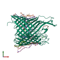 PDB entry 4afk coloured by chain, front view.
