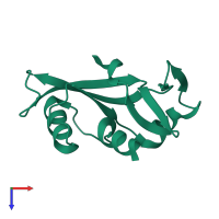 PDB entry 4ahi coloured by chain, top view.