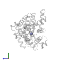 ZINC ION in PDB entry 4ajm, assembly 2, side view.