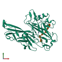 PDB entry 4ak2 coloured by chain, front view.