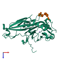 PDB entry 4ak2 coloured by chain, top view.