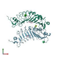 PDB entry 4arr coloured by chain, front view.