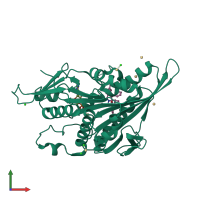 Monomeric assembly 1 of PDB entry 4as7 coloured by chemically distinct molecules, front view.