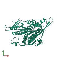 Kinesin-like protein KIF11 in PDB entry 4as7, assembly 1, front view.