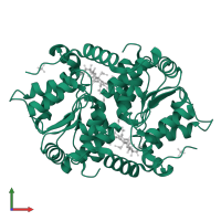 Cobalamin biosynthesis precorrin-8X methylmutase CobH/CbiC domain-containing protein in PDB entry 4au1, assembly 1, front view.