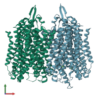PDB entry 4av3 coloured by chain, front view.