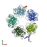 PDB entry 4avv coloured by chain, front view.