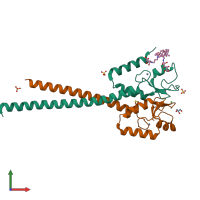 PDB entry 4ayc coloured by chain, front view.