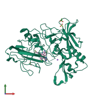 PDB entry 4azy coloured by chain, front view.