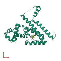 PDB entry 4b1r coloured by chain, front view.