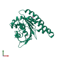 PDB entry 4b2i coloured by chain, front view.