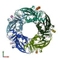 PDB entry 4b5d coloured by chain, front view.