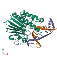 PDB entry 4b5h coloured by chain, front view.