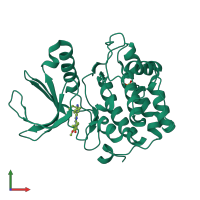 PDB entry 4b6l coloured by chain, front view.