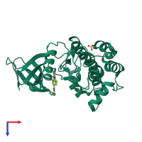 PDB entry 4b6l coloured by chain, top view.