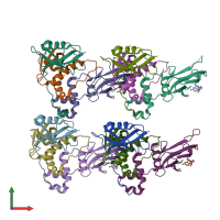 PDB entry 4b95 coloured by chain, front view.