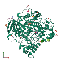 PDB entry 4be4 coloured by chain, front view.