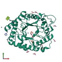 PDB entry 4bf7 coloured by chain, front view.