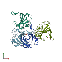 PDB entry 4bh5 coloured by chain, front view.