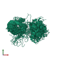 PDB entry 4bit coloured by chain, ensemble of 20 models, front view.