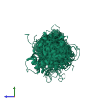 PDB entry 4bit coloured by chain, ensemble of 20 models, side view.