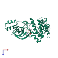 PDB entry 4bl1 coloured by chain, top view.