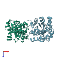 PDB entry 4br1 coloured by chain, top view.