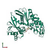 PDB entry 4br7 coloured by chain, front view.