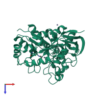 PDB entry 4by3 coloured by chain, top view.