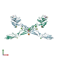 PDB entry 4c16 coloured by chain, front view.